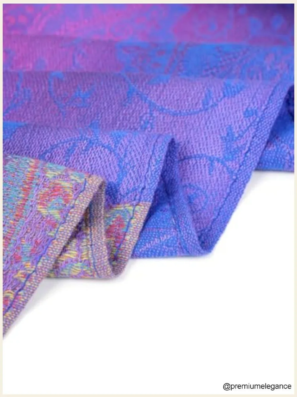 Silk Scarf Luxury Satin Shawl Wrap Fringed Floral